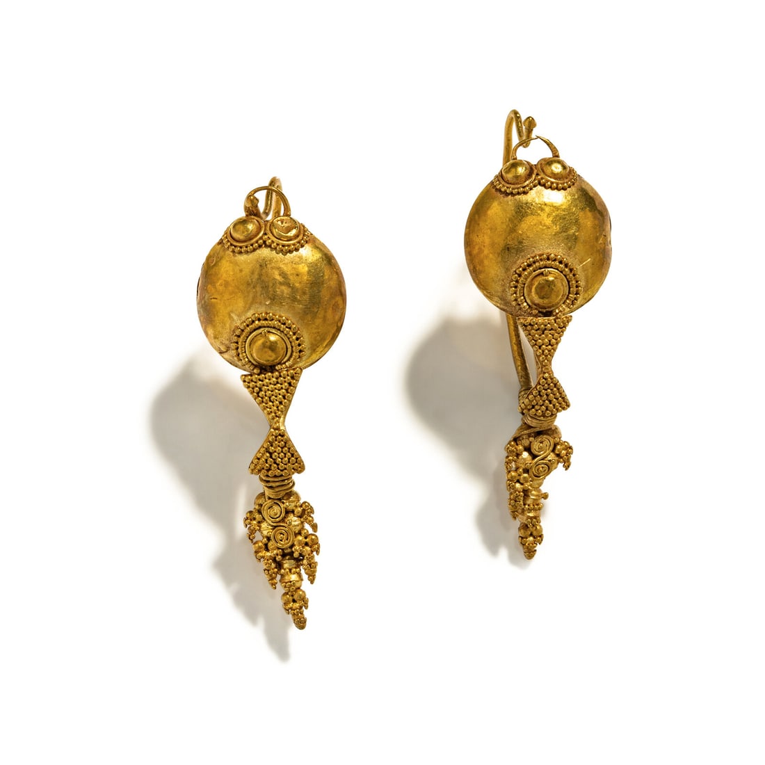 A Pair of Roman Gold Hoop and Dome Earrings (1 of 2)