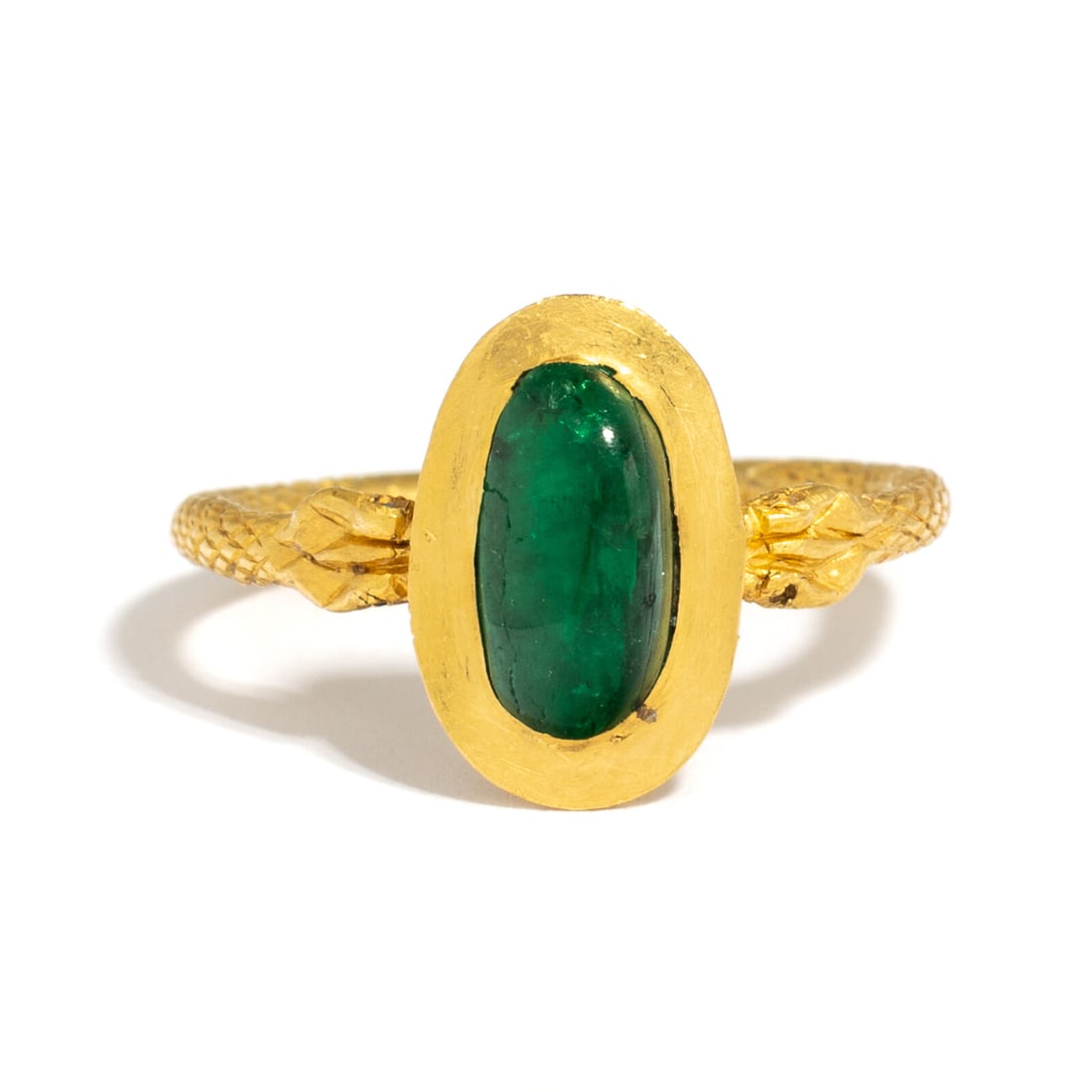 A Hellenistic Gold and Emerald Snake Ring - 2