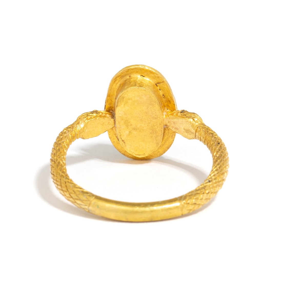 A Hellenistic Gold and Emerald Snake Ring - 3