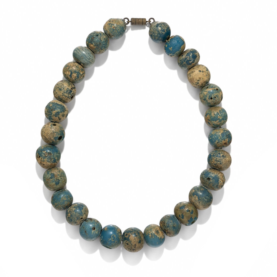 An Early Islamic Turquoise Bead Necklace: An Early Islamic Turquoise Bead Necklace Circa 7th-9th Century A.D. Length 41 cm (16 1/8 inches). Provenance: Mehdi Mahboubian (1921-2005), New York and London. Patti Cadby Birch Collection (192