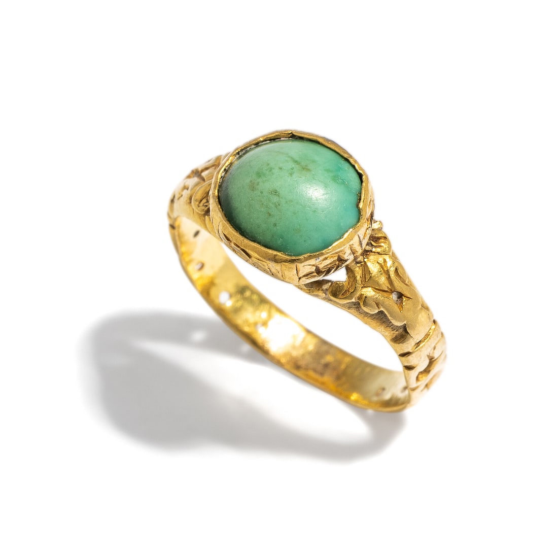 A Seljuk Gold and Turquoise Stirrup Ring (1 of 3)
