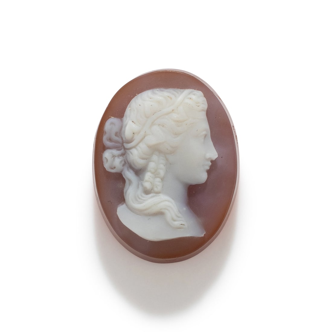 A Neoclassical Sardonyx Cameo: A Neoclassical Sardonyx Cameo Length 2.4 cm (1 inch).