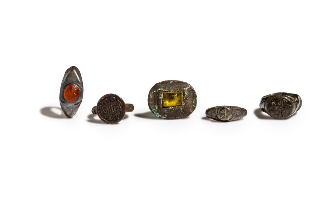 Five Bronze Finger Rings - 2