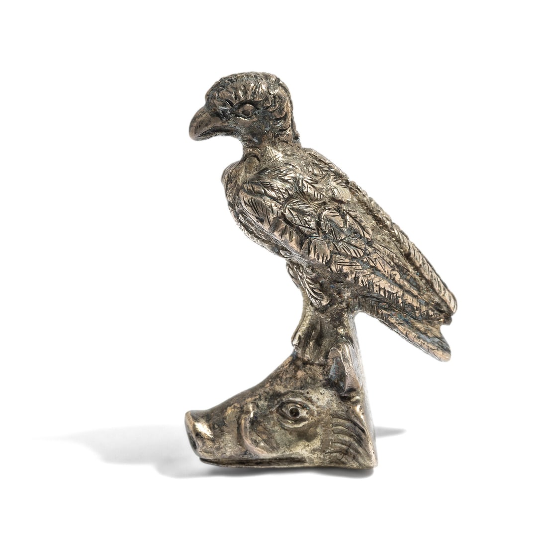 A Silver Eagle Perched on a Boar's Head - 2