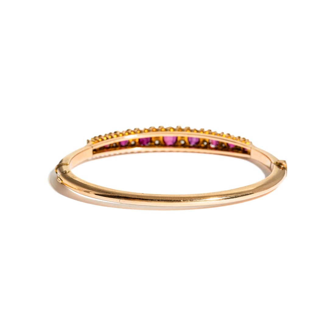 ANTIQUE, RUBY AND DIAMOND BANGLE BRACELET - 3
