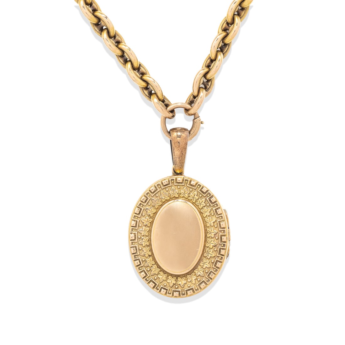 ANTIQUE, YELLOW GOLD LOCKET AND CHAIN - 2