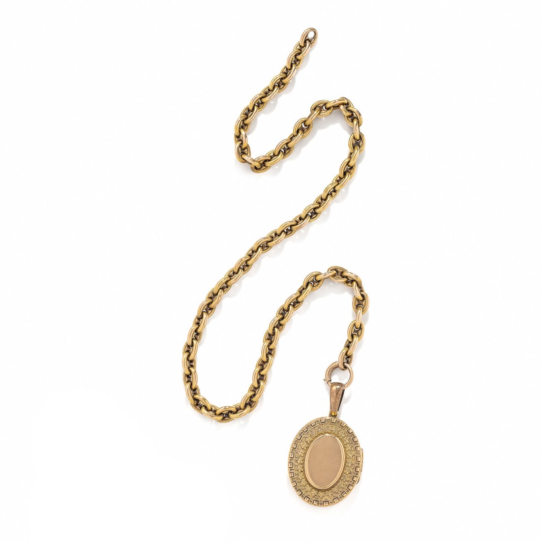 ANTIQUE, YELLOW GOLD LOCKET AND CHAIN - 3