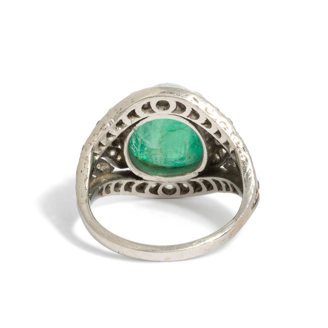 ART DECO, EMERALD, DIAMOND, AND PLATINUM RING - 3