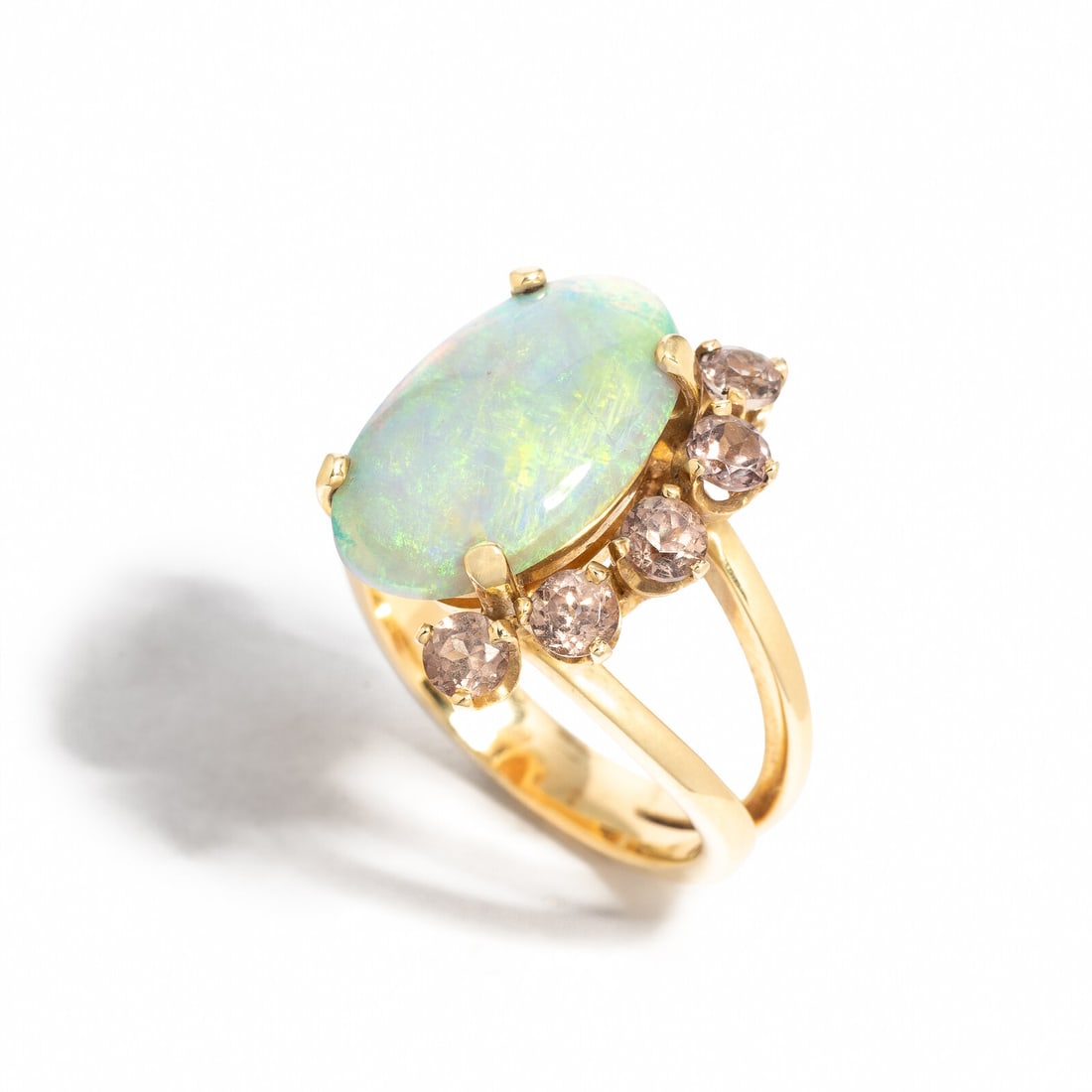 OPAL, GARNET, AND YELLOW GOLD RING (1 of 4)