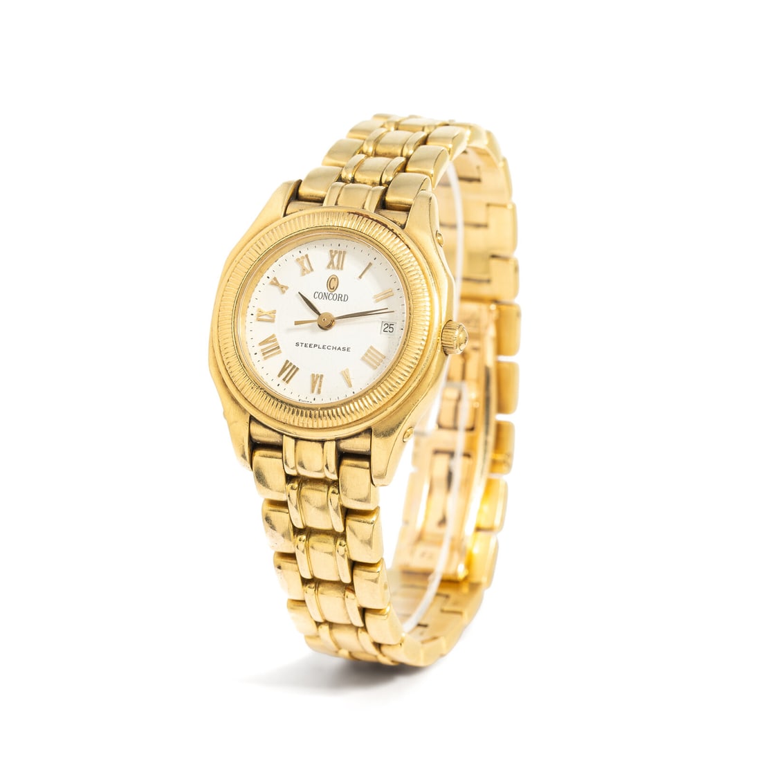 CONCORD, 'STEEPLECHASE' 18K YELLOW GOLD DATE WATCH (1 of 2)