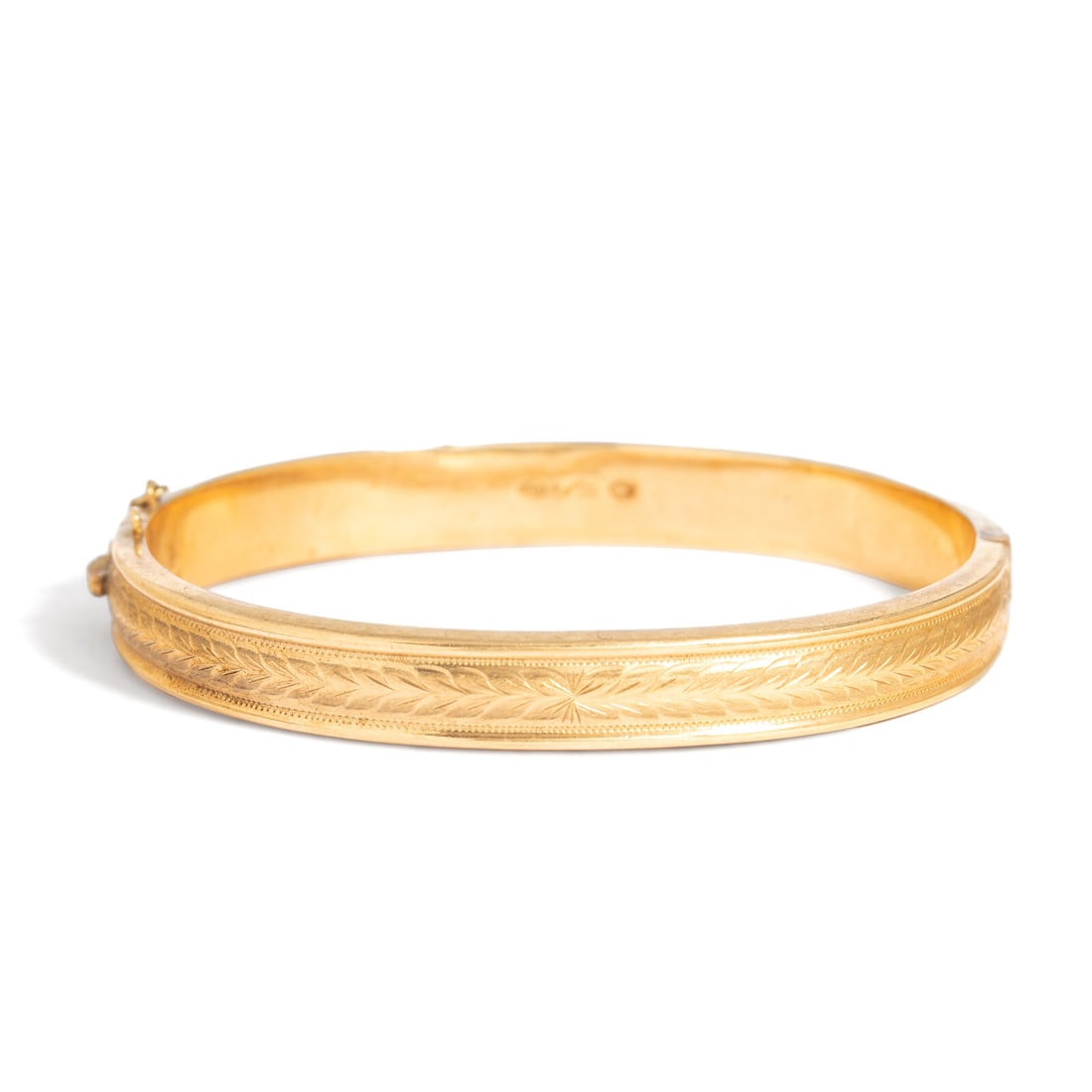 TWO YELLOW GOLD BANGLE BRACELETS - 2