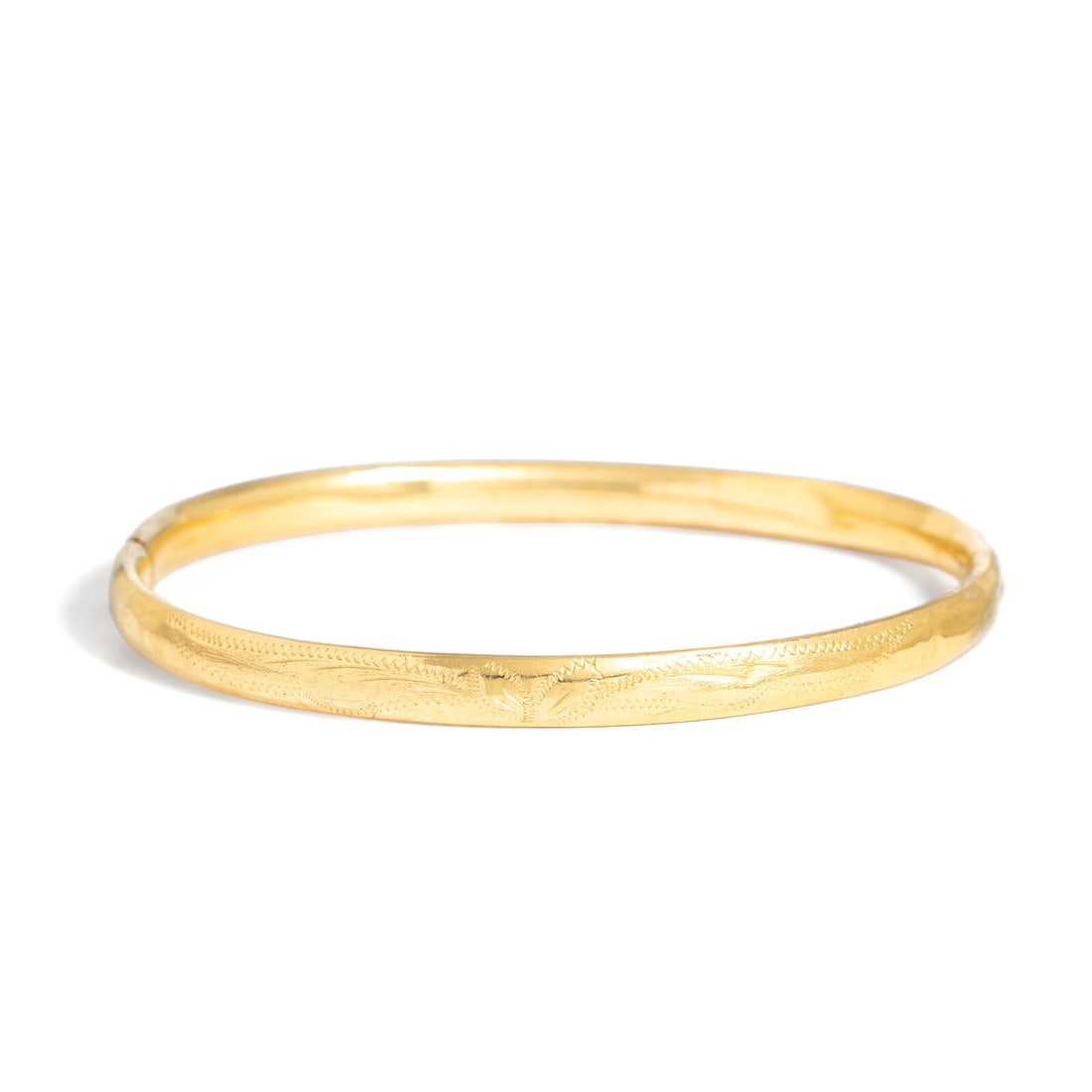 TWO YELLOW GOLD BANGLE BRACELETS - 3