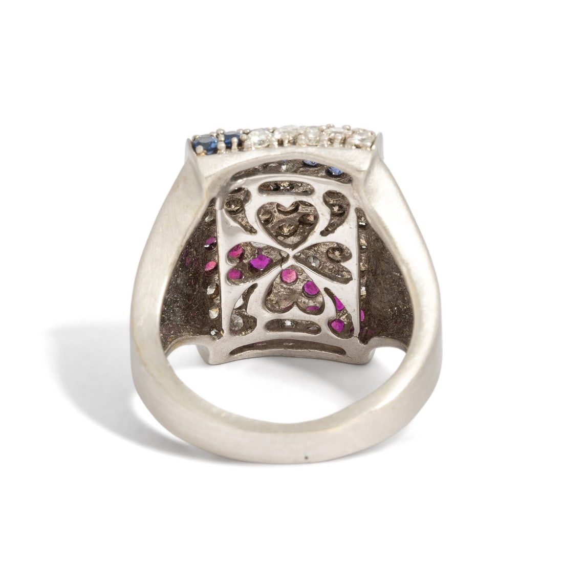 WHITE GOLD AND MULTIGEM RING - 3
