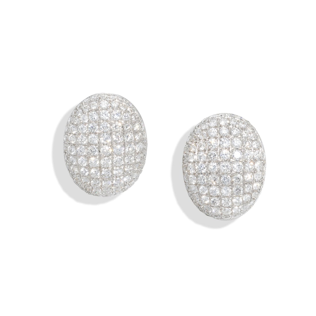 DIAMOND AND WHITE GOLD BOMBE EARRINGS (1 of 2)