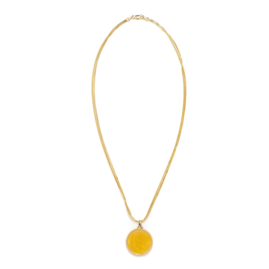 YELLOW GOLD COIN PENDANT NECKLACE (1 of 3)