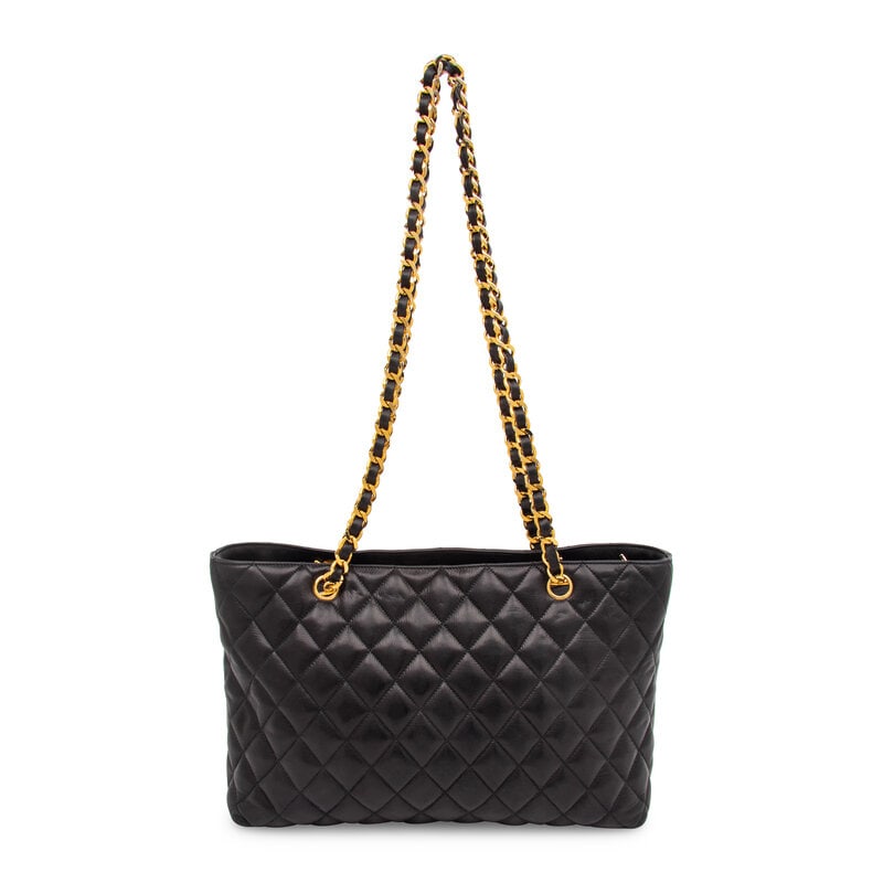 Chanel, Quilted Black Leather Tote - 2