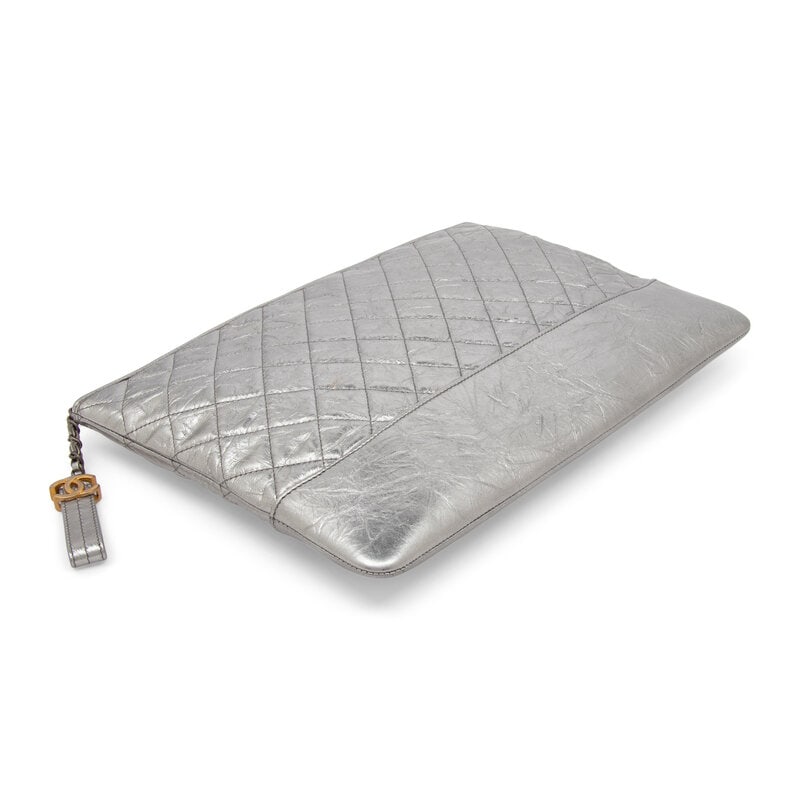 Chanel, Silver Gabrielle Flat Clutch - 3