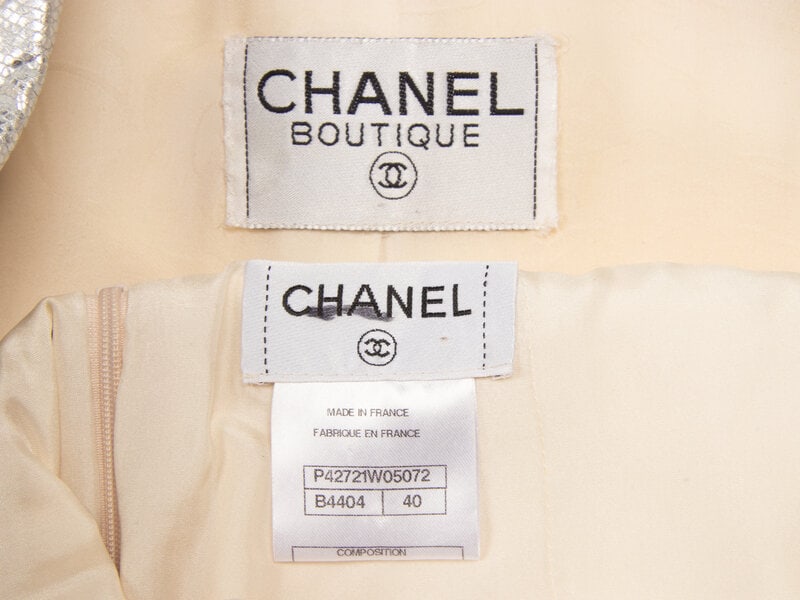 Chanel, Cream & Silver Leather Skirt Suit, 2010 - 4