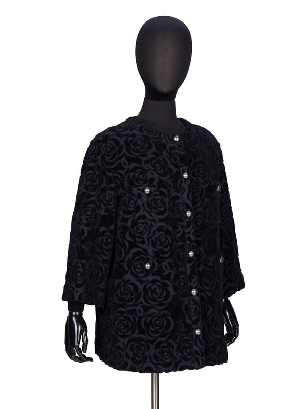 Chanel, Black Cut Terrycloth Jacket - 2