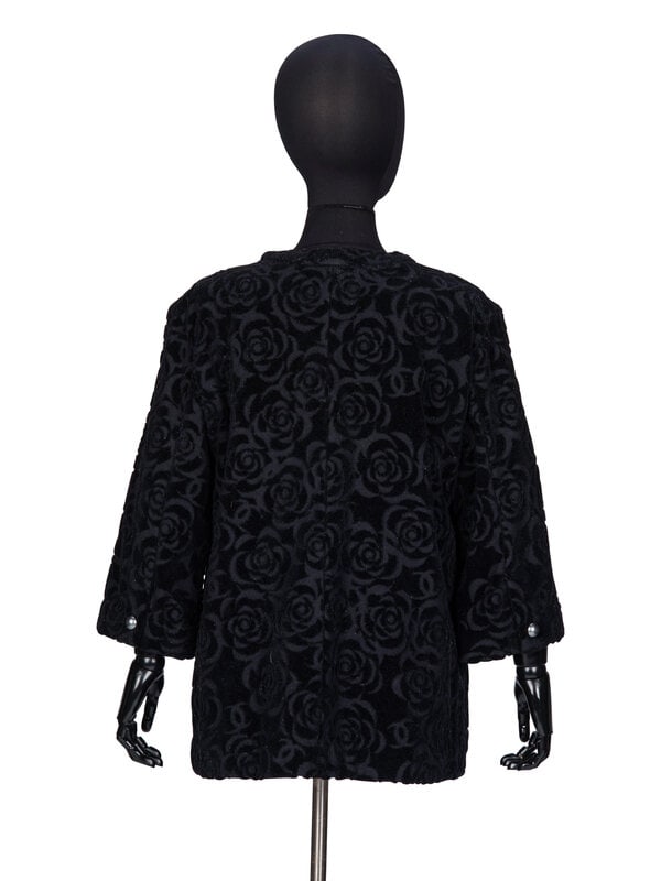 Chanel, Black Cut Terrycloth Jacket - 3