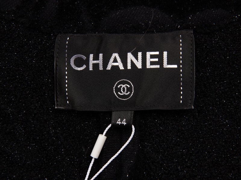 Chanel, Black Cut Terrycloth Jacket - 4