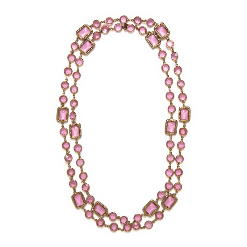 Chanel, Pink Glass Sautoir, 1981  - 2