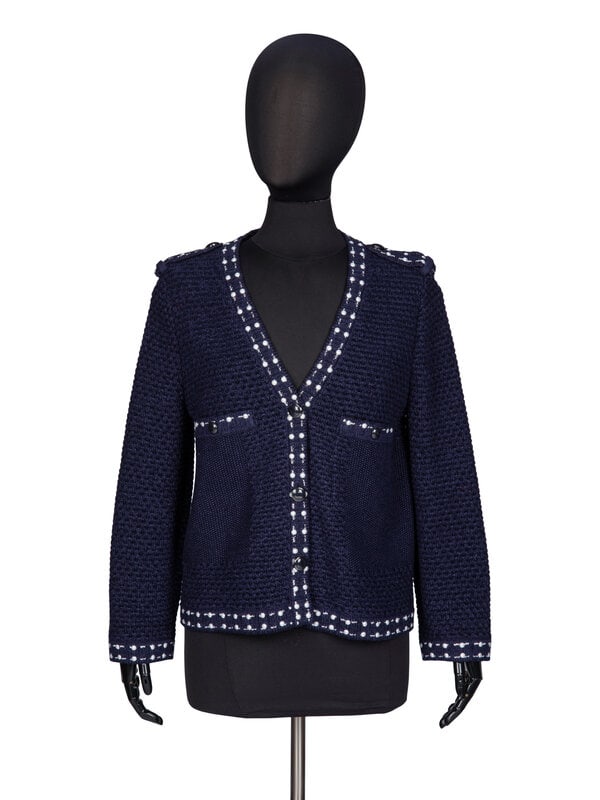Chanel, Navy Knit Cardigan (1 of 4)