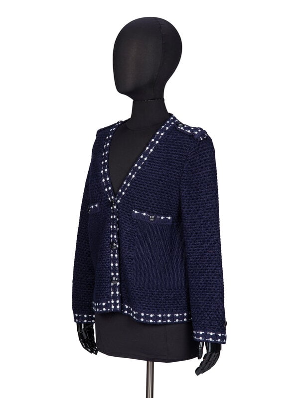 Chanel, Navy Knit Cardigan - 2
