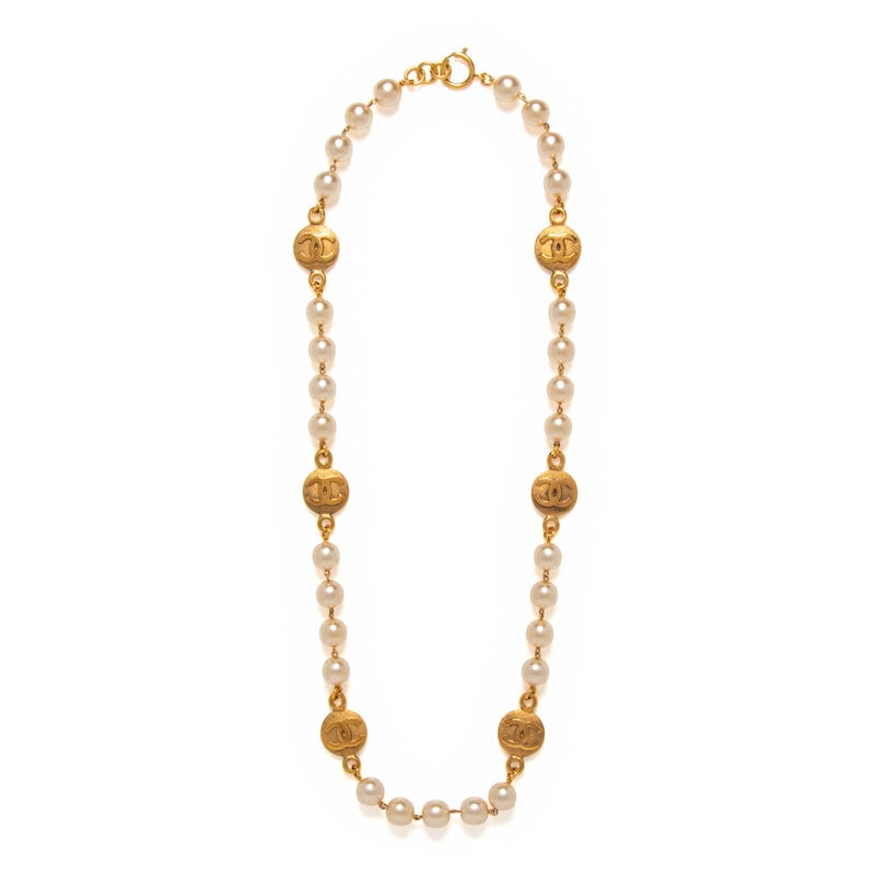 Chanel, CC Coin & Gripoix Pearl Necklace - 2