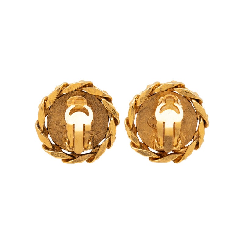Chanel, Rhinestone-Studded CC Ear Clips - 2