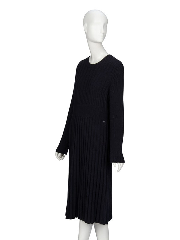Chanel, Black Wool Knit Dress - 2
