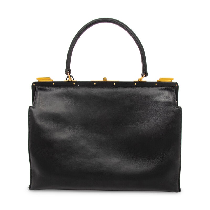 Hermès, Sac 404 Handbag in Noir Box Leather - 2