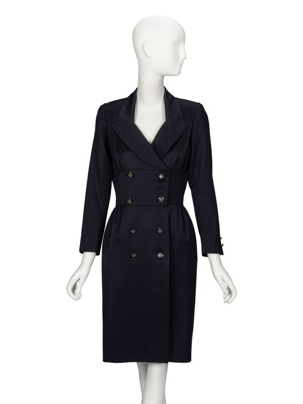 Hermès, Fitted Black Wool Dress - 2