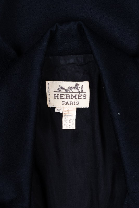 Hermès, Fitted Black Wool Dress - 4