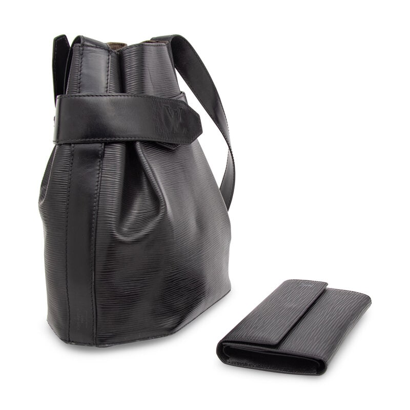 Louis Vuitton, Black Epi Sac d'Epaule & Wallet - 2