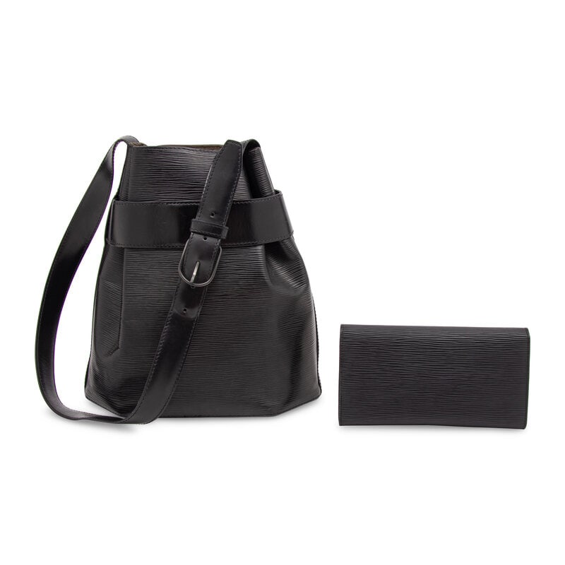 Louis Vuitton, Black Epi Sac d'Epaule & Wallet - 3