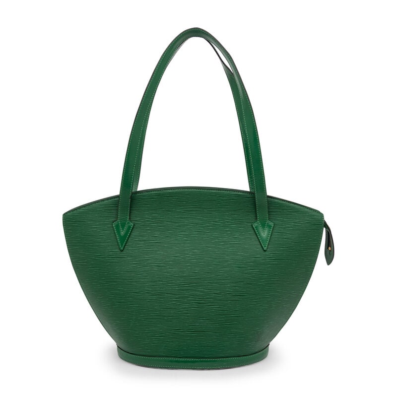 Louis Vuitton, Saint Jacques Green Epi Tote: Louis Vuitton, Saint Jacques Green Epi Tote Saint Jacques tote bag in green Epi leather with gold-tone hardware. Zipper closure and flat leather straps. Label: Louis Vuitton Style/Serial No.: