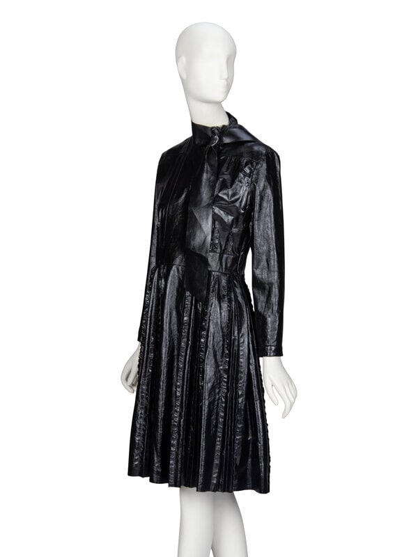 Valentino, Glossy Black Leather Dress - 2