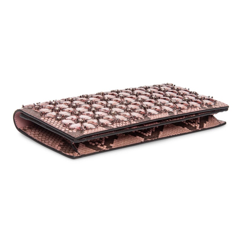 Gucci, Pink Python Embellished Clutch - 4