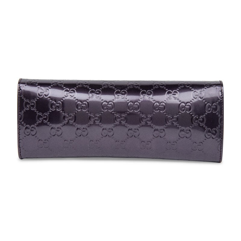 Gucci, Purple Patent Monogram Clutch - 2