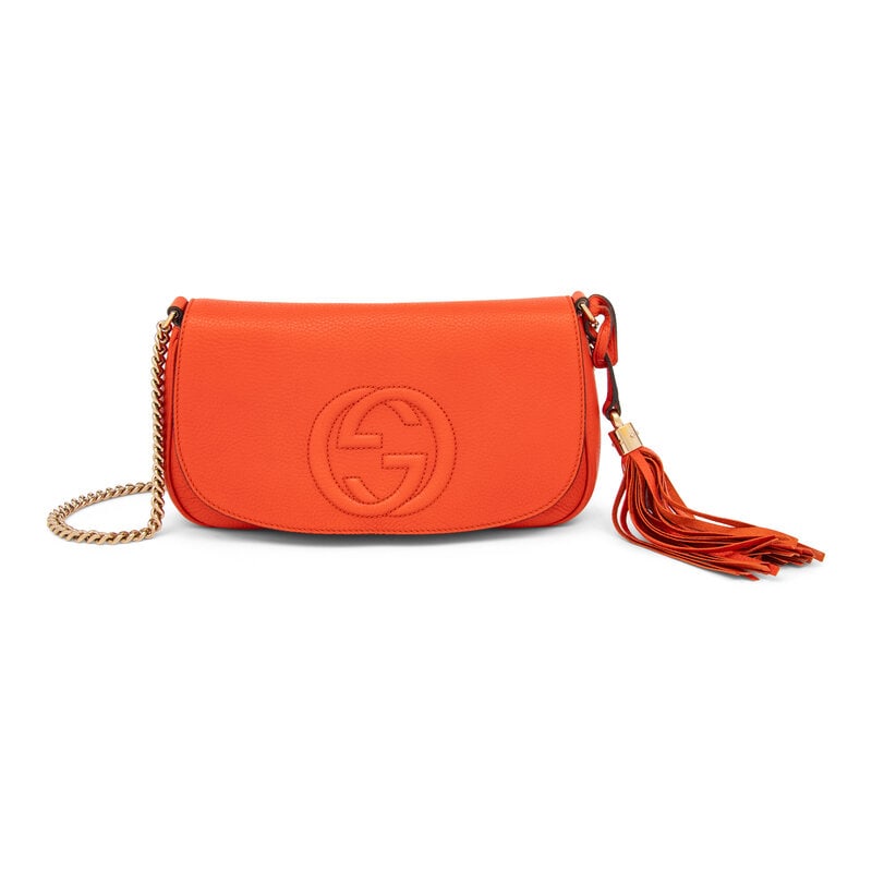 Gucci, Orange Leather Soho Flap Bag - 2