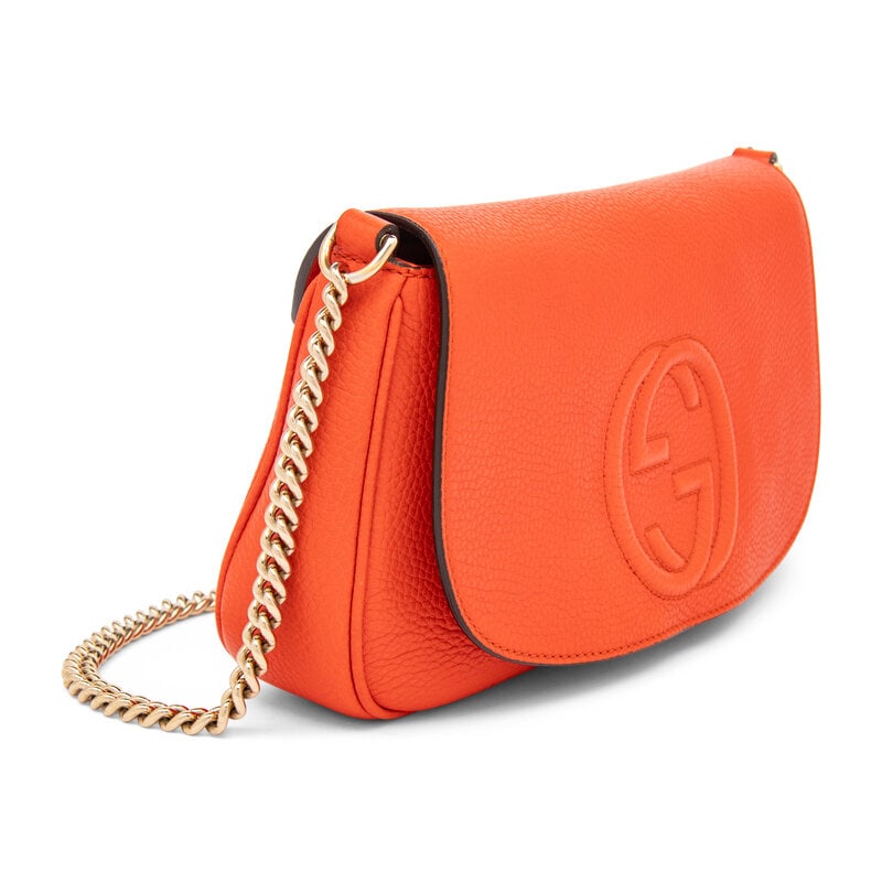 Gucci, Orange Leather Soho Flap Bag - 3