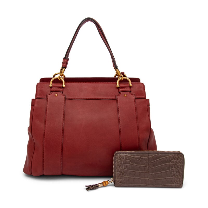 Gucci, Smilla Leather Tote Bag & Alligator Zip Wallet - 3