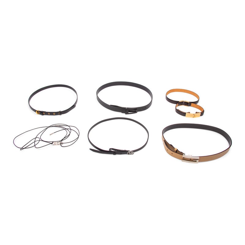 Gucci, Six Leather Belts - 2