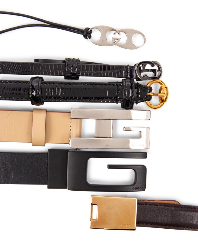Gucci, Six Leather Belts - 3