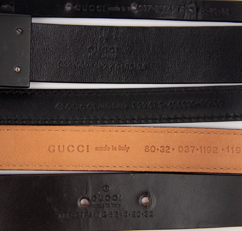 Gucci, Six Leather Belts - 4
