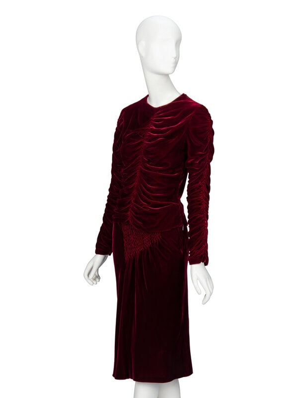 Tom Ford for Gucci, Bordeaux Velvet Skirt Ensemble, F/W 1999 - 2