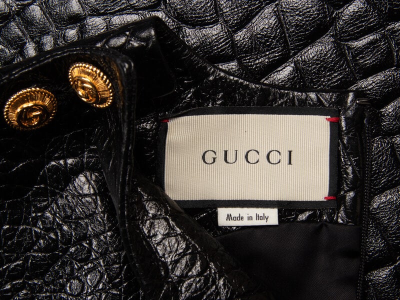 Gucci, Croc-Effect Leather Dress - 4
