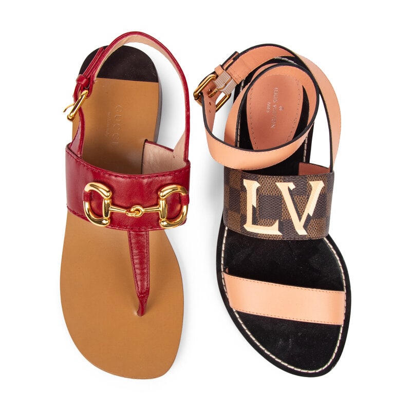 Gucci & Louis Vuitton, Two Pairs of Sandals - 2