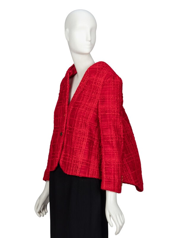 Thom Browne, Sculptural Red Tweed Jacket  - 2